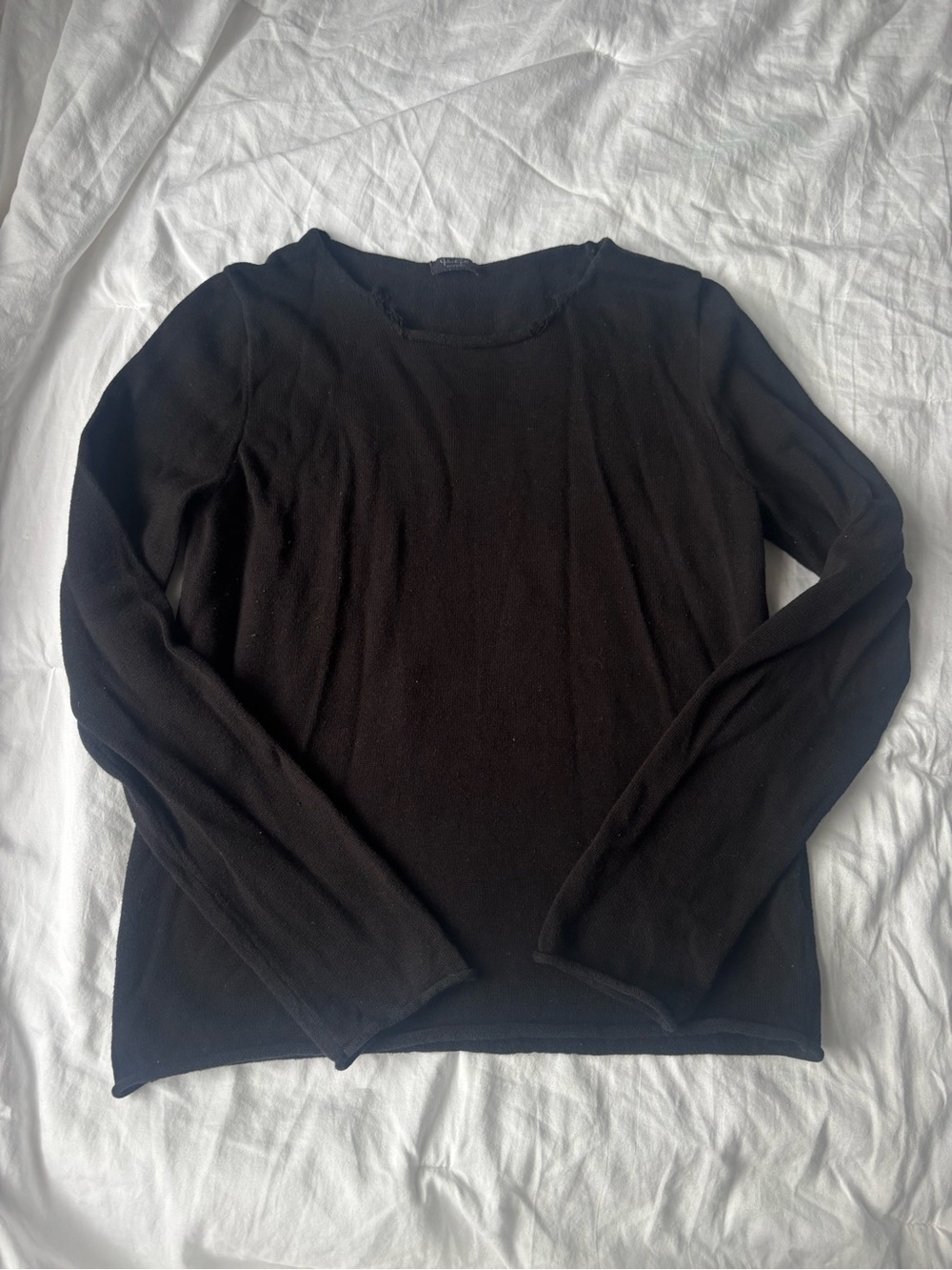 Brandy Melville Black Long sleeve distressed sweater